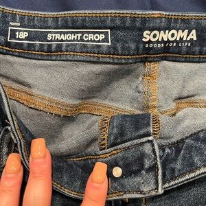Sonoma Women's Blue Straight Crop Jeans size 18 P